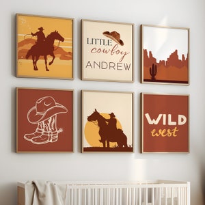 Cowboy Nursery Prints Set of 6, Cowboy Prints, Rustic Wall Prints, Western Nursery Art, Cowboy Wall Art, Cowboy Decor, Western Decor Room