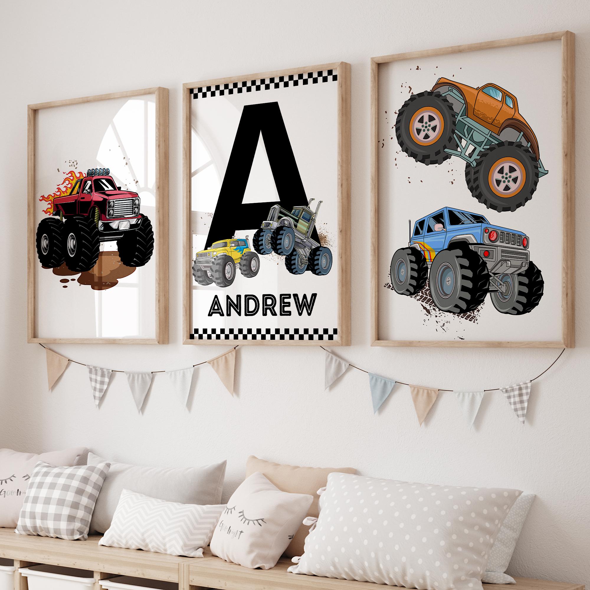Monster Truck Boys Room Print, Monster Truck Nursery, Monster Truck