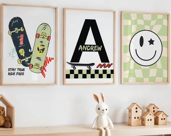 Stampa skateboard, poster skater, decorazione murale skateboard, decorazioni per cameretta, regalo skater, poster skateboard, regalo per amanti dello skate, cameretta per bambini sportivi