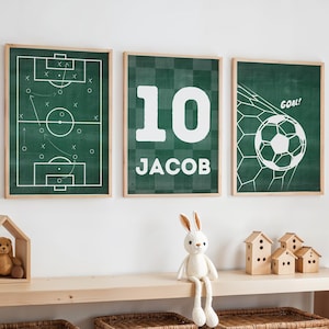 Personalized Soccer Prints, Football Nursery Wall Art, Custom Name Soccer Print, Soccer Ball, Boys Room Decor, Football Print, Soccer Jersey