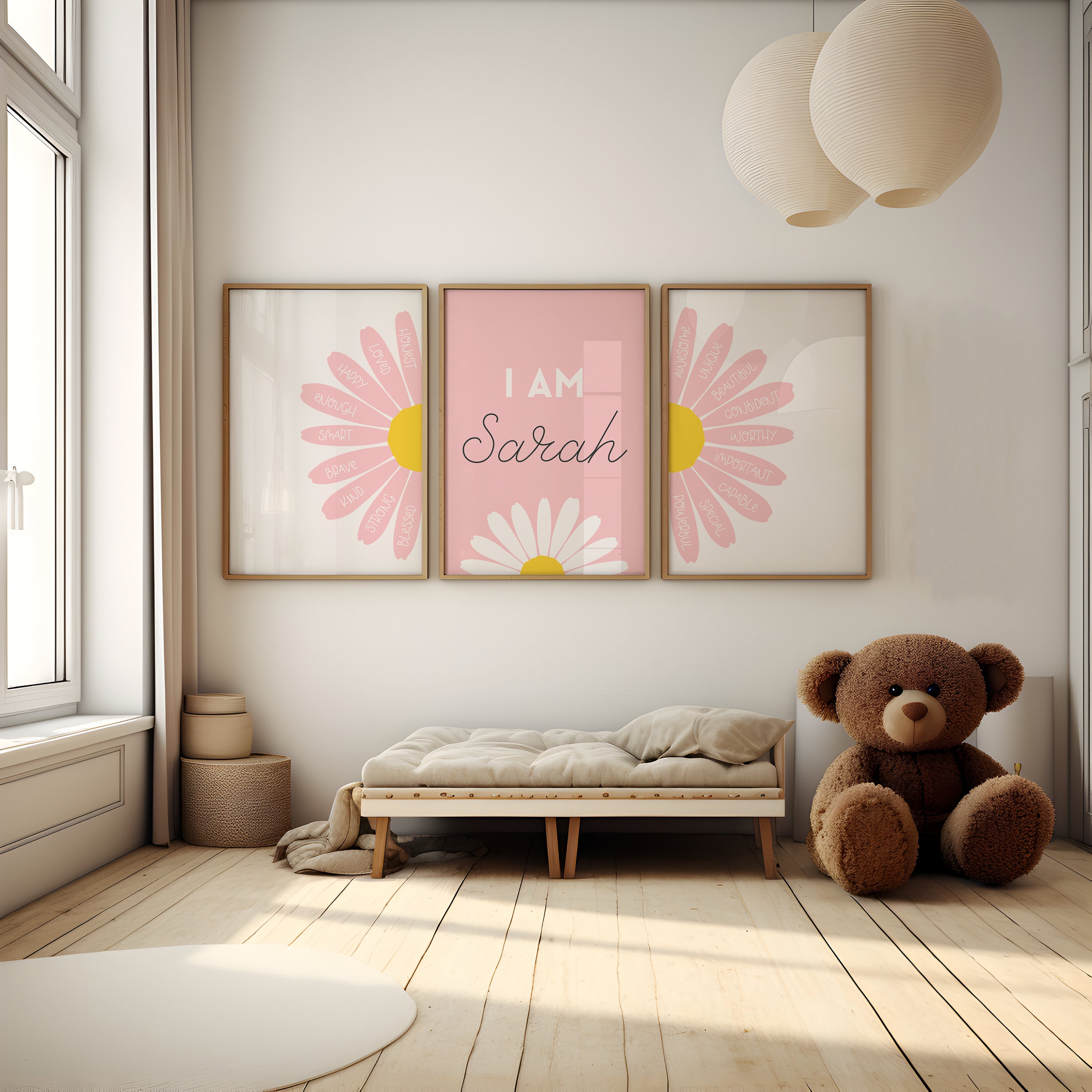 Personalized Daisy Nursery Prints, Affirmation Prints, Affirmation for ...