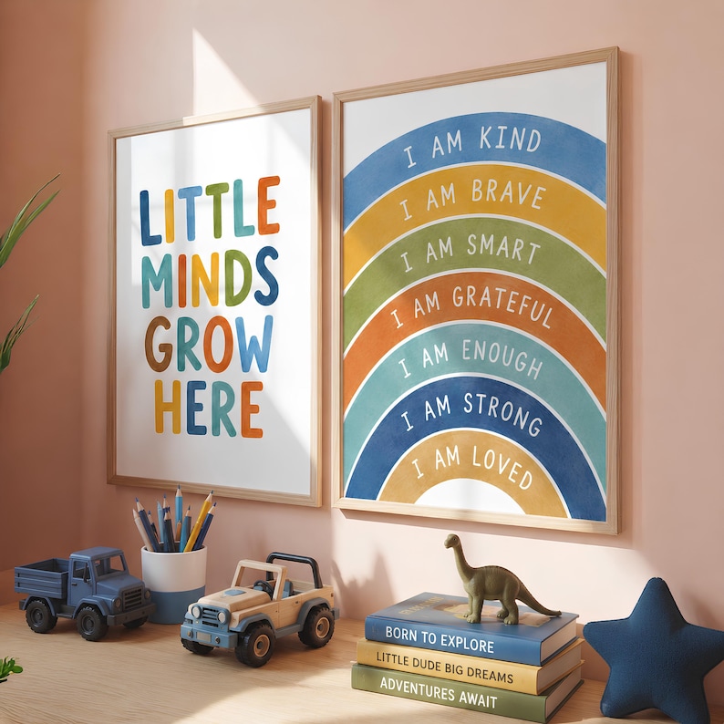 Boys Playroom Wall Art Set of 100, Educational Learning Posters, Boys Nursery Decor, Printable Kids Room Prints, Alphabet Numbers Art image 14