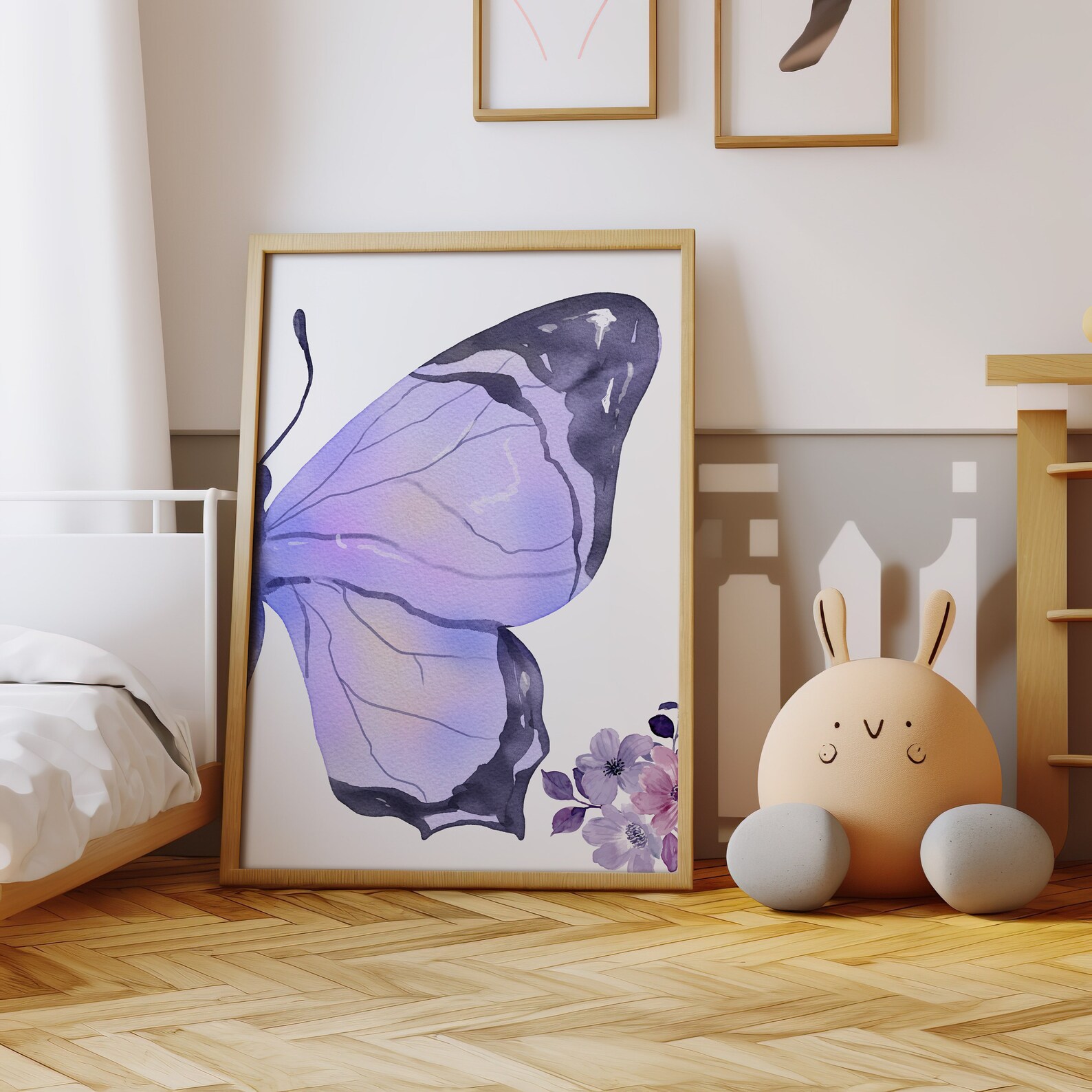 Personalized Purple Butterfly Nursery Prints, Butterfly Wall Art ...