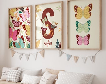 Personalized Butterfly Prints, Butterfly Nursery, Butterfly Wall Art, Butterfly Decor, Butterfly Theme Room, Butterfly Poster, Butterfly Art
