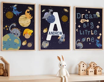 Space Dinosaur Nursery Print, Dinosaur Print, Space Nursery Decor, Dino Print, Space Room Decor, Dinosaur Wall Art, Dinosaur Decor