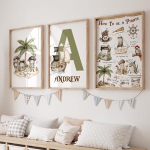 Láminas de piratas, Lámina de cómo ser pirata, Habitación infantil pirata, Decoración pirata, Lámina de barco pirata, Habitación temática pirata, Póster pirata, Arte mural pirata