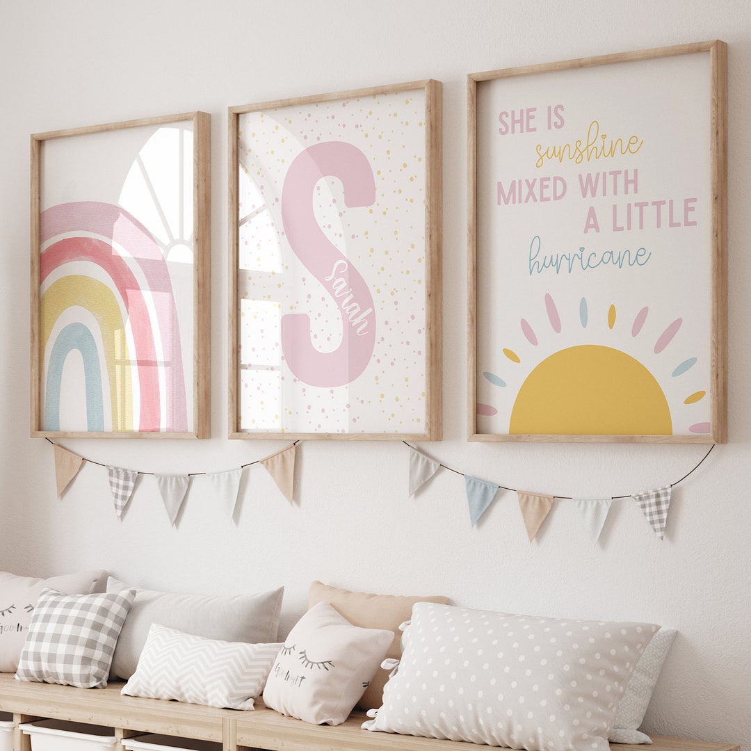 Boho Sun Rainbow Nursery Print, She is Sunshine Print, Girl Nursery ...