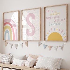 Boho Sun Rainbow Nursery Print, She is Sunshine Print, Girl Nursery Wall Art, Rainbow Print, Sun Nursery Decor, Boho Nursery Decor