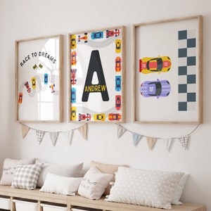 Racing Car Nursery Prints, Cars Wall Art, Race Car Prints, Boys Room Decor, Sport Car Print, Baby Boy Nursery, Race Car Poster