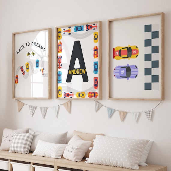 Racing Car Nursery Prints, Cars Wall Art, Race Car Prints, Boys Room Decor, Sport Car Print, Baby Boy Nursery, Race Car Poster