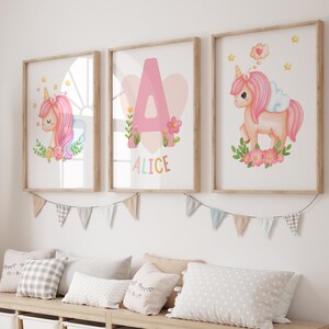 Unicorn Nursery Prints, Girls Room Decor, Pink Blush Nursery, Unicorn Prints, Girls Wall Art, Unicorn Decor, Pink Room Decor, Unicorn Wall
