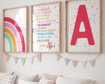 Rainbow Nursery Print, Affirmation for Kids, Affirmation Nursery, Affirmation for Girls, Rainbow Print, Positive Affirmations, Girl Nursery
