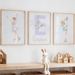 Ice Skating Prints, Ice Skating Poster, Ice Skate Wall Art, Winter Sports Print, Teen Girl Room, Ice Skater Gifts, Girl Nursery Print