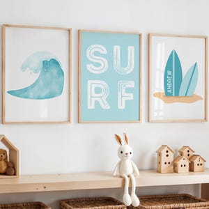Surf Nursery Decor, Surf Prints, Surf Decor, Surf Themed Room, Surf Wave, Baby Blue Prints, Boys Room, Beachy Room, Coastal Print, Wave Art