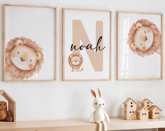 Baby Lion Nursery Print, Lion Wall Art, Lion Boys Room Decor, Safari Animal Print, Jungle Decor, Baby Animal Boys Bedroom Print, Lion Art
