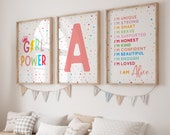 Kids Affirmation Prints, Girl Power Print, Girls Bedroom Decor, Affirmation Nursery, Pink Nursery, Girl Power Nursery, Kids Affirmation Art