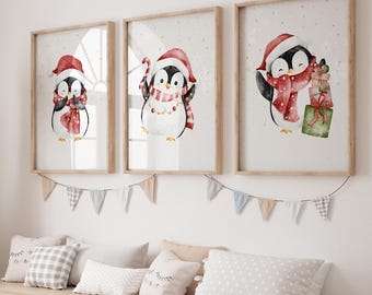 Penguin Prints, Penguin Nursery Print, Penguin Wall Art, Penguin Art, Penguin Kids Room Decor, Penguin Decor, Penguin Wall Decor, Animal Art