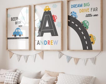 Car Nursery Print, Car Print, Car Themed Boys Room, Transport Nursery Print, Transport Kids Room Decor, Car Playroom Print, Baby Boy Nursery