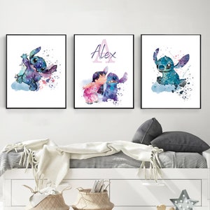 Personalized Lilo & Stitch Print, Stitch Nursery Decor, Ohana Wall Art, Lilo Wall Art, Stitch Print, Girl Room Decor, Lilo Stitch Poster image 7