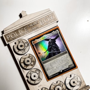 Police Box Command Zone Tray w/ dial counters - MTG Compatible | Digital File (.dxf, .svg, .ai)