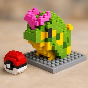 Kit DIY de lagarta verde fofa com 176 peças - Brinquedo de construção divertido inspirado em anime, bloco de construção, decoração para casa