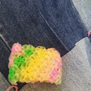 Colorful Rainbow Bracelet Rubber Bands Small Flowers Charms