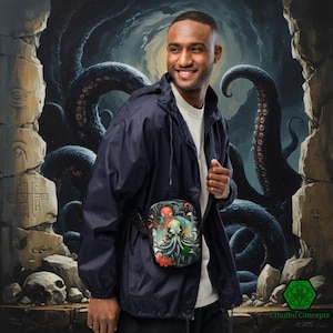 Call of Cthulhu Crossbody Fanny Pack Lovecraftian Cosmic Horror Belt Pouch CthulhuConcepts Eldritch Hip Pack Festival Bag Tentacle Design