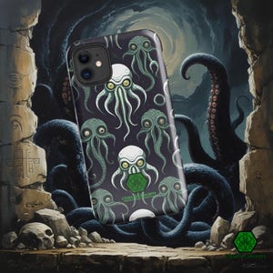 R&#39;lyeh Cthulhu Phone Case | Cthulhu Rising Durable Phone Cover | Polycarbonate Shell Horror Design