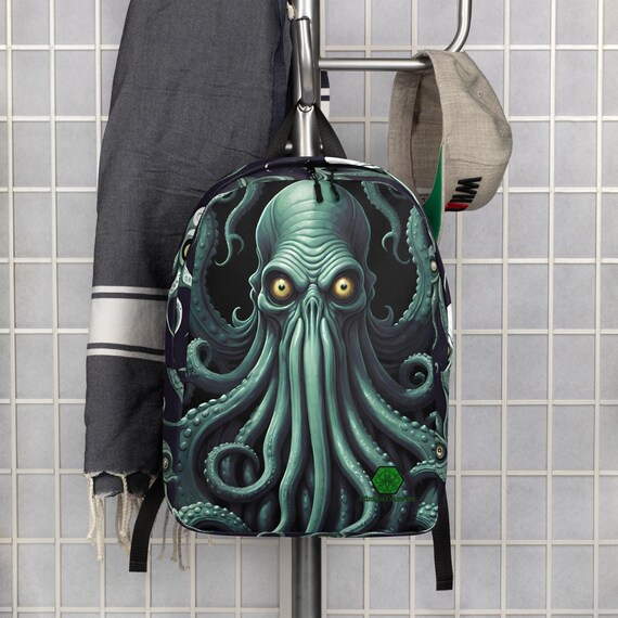 cthulhu inspired leather bags and backpacks H.P. Lovecraft-none drawstring bag-Paul Hmus by TeeFury For those drawn to the mysteries of the void Cthulhu Backpack | Lovecraftian Laptop