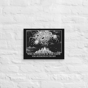 Yog-Sothoth Is The Gate Canvas Art | The Dunwich Horror Wall Decor | Lovecraftian Eldritch Canvas Print | Black White Art