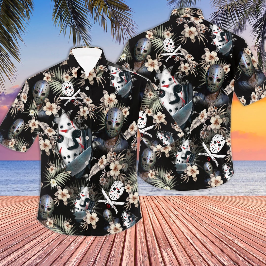 Horror Movie Retro Hawaii Shirt Horror Movie Button Down Etsy