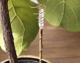 Large 15″ Electroculture Antenna – Copper Crystal Plant Stake for Indoor Plants & Large Houseplants