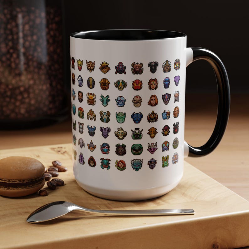 Dota 2 Mug Coffee Mug Gift for Gamers Dad Gamer Coffee Cup, Dota2 Fan Gift for Boyfriend, Gift for Teenagers Dota2 Heroes Minimap Icons image 5