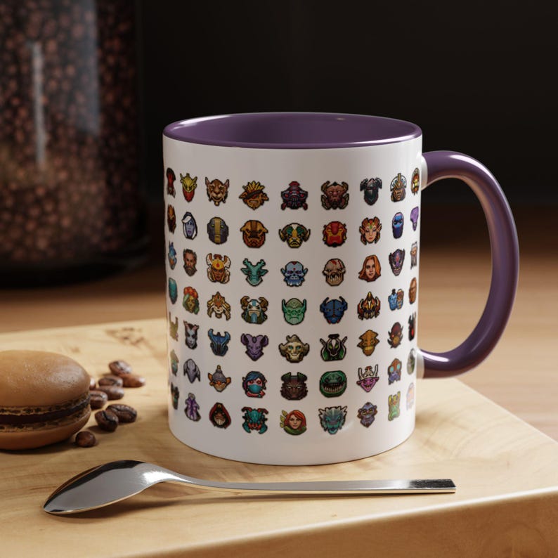Dota 2 Mug Coffee Mug Gift for Gamers Dad Gamer Coffee Cup, Dota2 Fan Gift for Boyfriend, Gift for Teenagers Dota2 Heroes Minimap Icons image 3