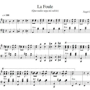 La Foule - Edith Piaf (Angel Cabral), Digital Piano, Digital Downloads,Sheet Music, Music Notes, Shet Music Piano