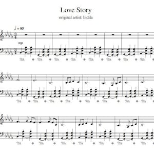 Love Story - Indila Piano Sheet Music | Printable PDF | Intermediate Level