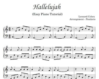 Hallelujah (Easy Piano Tutorial) Leonard Cohen, Digital Music Notes, Digital Download, Sheet Music, Digital Sheet Music