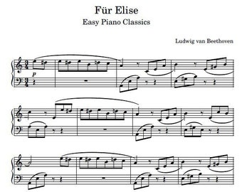 Für Elise - Beethoven Digital Download, Sheet Music, Digital sheet music,PDF