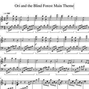 Ori and the Blind Forest Main Theme Piano Sheet Music (Digital Download)