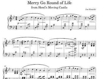 Spartito per pianoforte de Il castello errante di Howl: La giostra della vita (PDF)