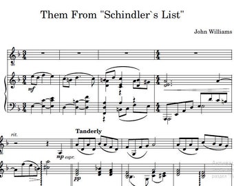Them From "Schindler_s List", Digital Music Notes, Digital Sheet Music, Sheet Music, Printable PDF