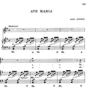 Ave Maria with Vocal (Bach/Gounod) Piano Sheet Music - Digital Download | Classical Sheet Music
