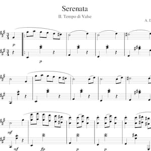 Waltz by Antonin Dvorak, Easy Piano Sheet Music, Digital Download