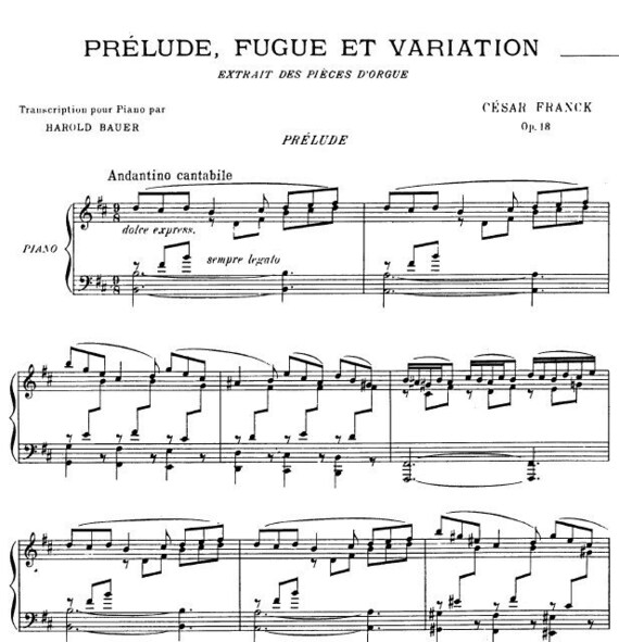 セザール・フランク 前奏曲、フーガと変奏曲 Op. 18 ピアノ楽譜 (PDF