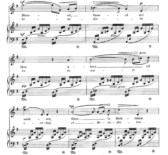 Ave Maria (bach/gounod) Piano Sheet Music: Vocal Melody (digital
