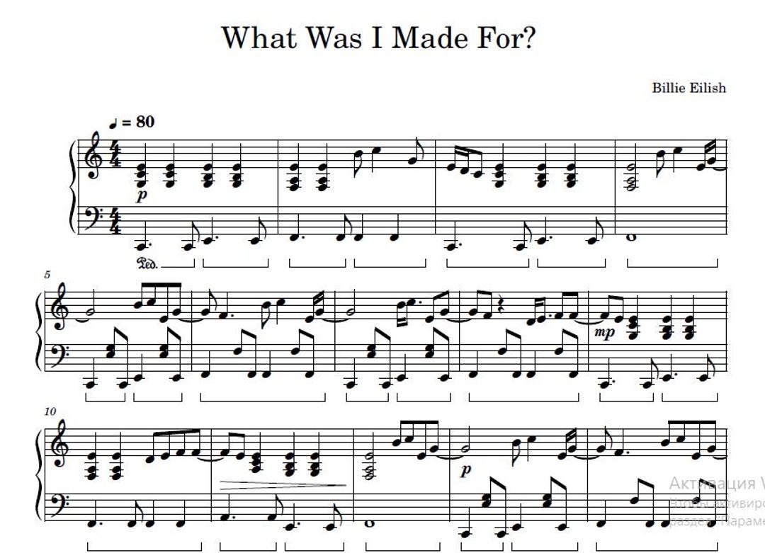 Billie Eilish - What Was I Made For? Easy Piano (PDF) - Etsy
