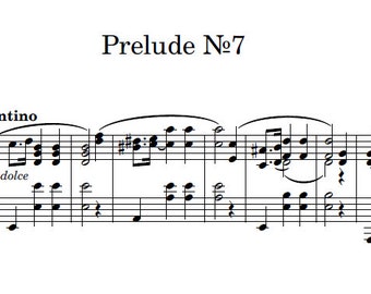 Frederic Chopin - Prelude 7, sheet music piano