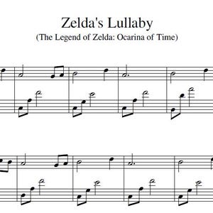 Zelda&#39;s Lullaby from The Legend of Zelda - Easy Piano Arrangement, Digital download, Piano sheet music,  Sheet music for beginners