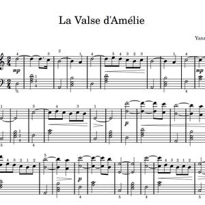 La Valse d'Amélie de Yann Tiersen – Partitions pour piano | Téléchargement numérique