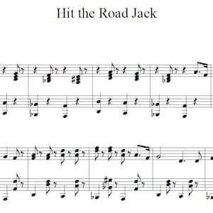 Peut inclure: Partition de musique pour la chanson "Hit the Road Jack" avec notation musicale et un tempo marqué de = 175.